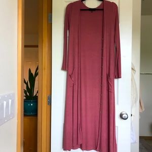 Lulu’s Dusty Rose Ribbed Cardigan